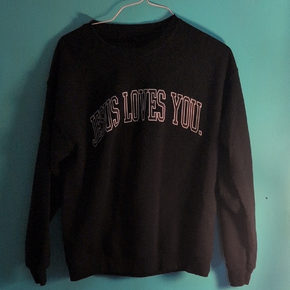 Black 'Jesus Loves You' Sweatshirt JLY